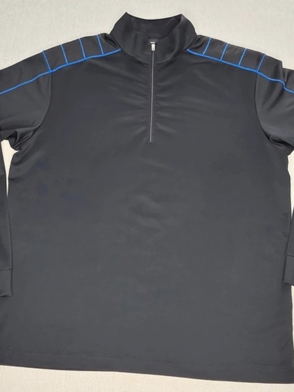 Nike Golf Dri-FIT Men's Large Black Blue 1/4 Zip Pullover Long Sleeve